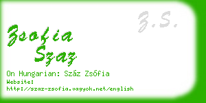 zsofia szaz business card