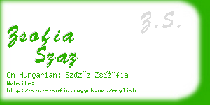 zsofia szaz business card